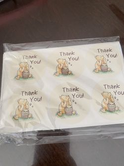 Winnie The Pooh Thank You Stickers