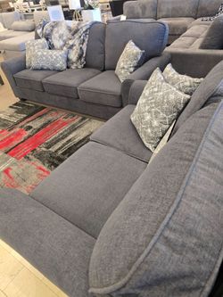 Gray Fabric Sofa and Loveseat Set