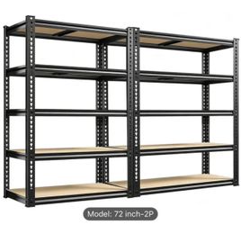2pcs Heavy Duty Metal Garage Shelves