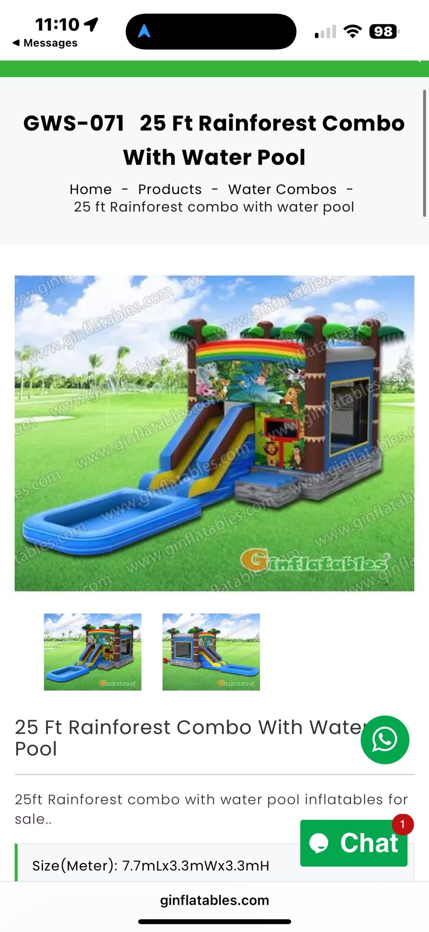 Used Inflatable bouncer With Slide And Detachable Kiddy Pool
