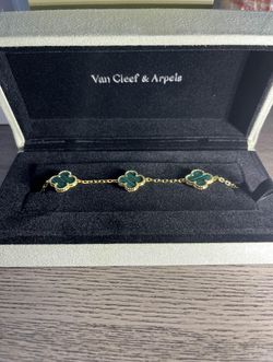 Pre-Owned Green Van Cleef Arpels Clover Bracelet