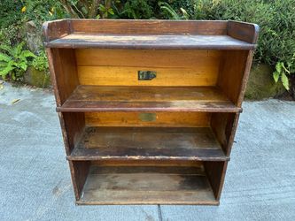 Vintage Wooden Stacking Bookcase with Three Shelves