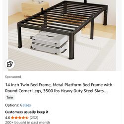14 Inch Twin Size Metal Bed Frames (2)