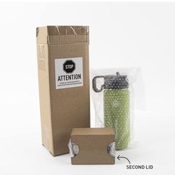 Thermoflash, Double Insulated Stainless Steel Water Bottle with Two Lids, 24 oz, Cobalt