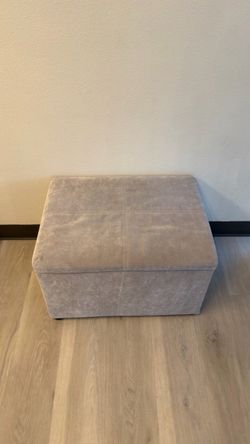 24" Fabric Storage Ottoman Bench with Hinged Lid, Rectangular Upholstered Footrest Stool, Small Toy Chest Storage Chest for Living Room, Bedroom, Entr
