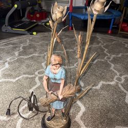 vintage art, metal lamp