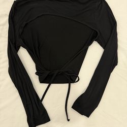 Open back black shirt