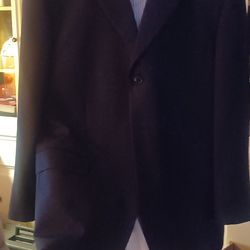 Men's Suit Blue  Jacket, Slacks, Blue/white Striped Dress Shirt