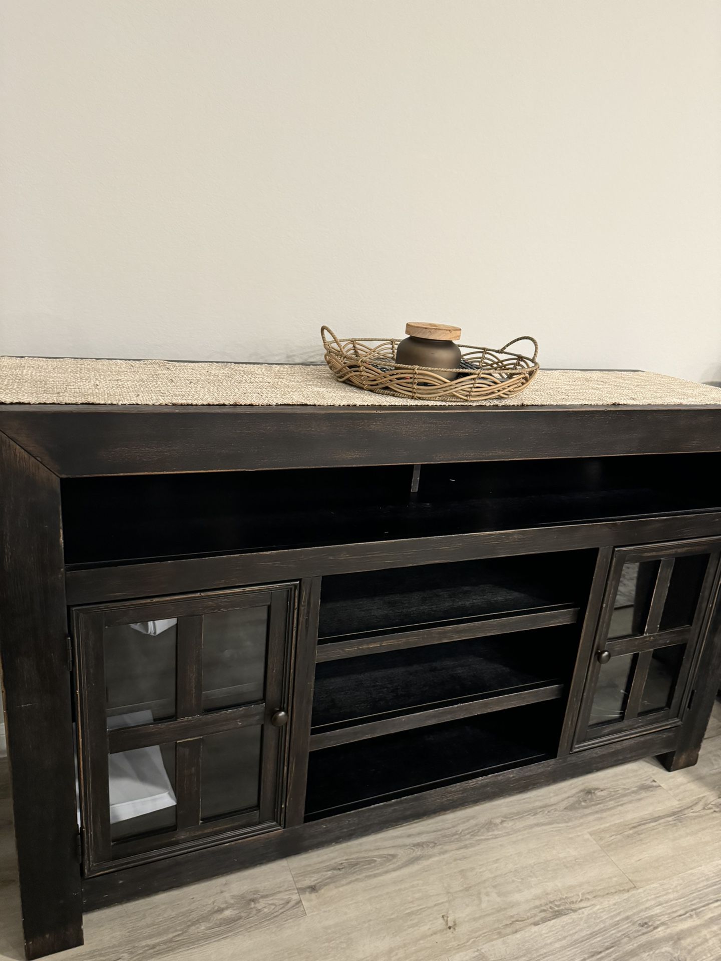 Dark Rustic Style TV Stand - SOLID WOOD! 