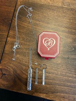 Brighton Silver Bar Necklace and Earring Set