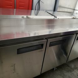 Like New Dukers 90"L Pizza Prep Table Refrigerated 