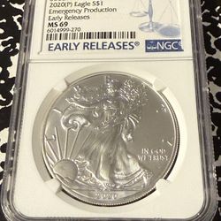 2020 American Silver Eagle NGC MS69 ASE