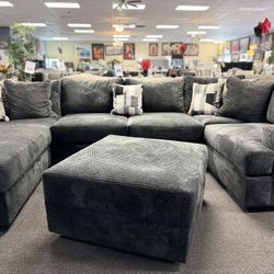 Wide Seating L- Shape Sectional With Extra Large Ottoman ❄️❄️