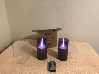 6” Flameless Remote Control LED Candles Acrylic Opaque Black Open Box Tested