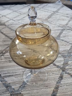 Vintage Mid-Century Empoli Italian Amber Glass