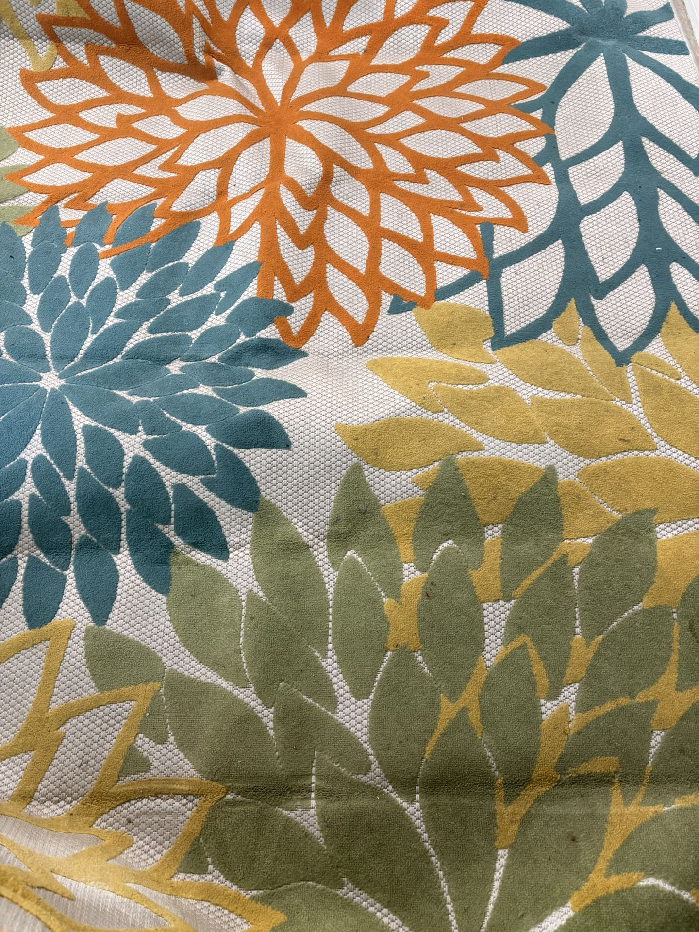 Nourison Aloha 4 x 6 (ft) Loomed Turquoise Multicolor Rectangular Indoor/Outdoor Floral/Botanical Tropical