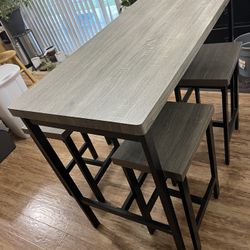 5-Piece Counter Height Dining Wood Kitchen Table and 4 Bar Stools 