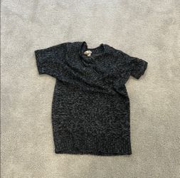 Cozy Black Knit Short Sleeve Love Rocks Sweater