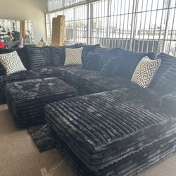 Brand New Super Comfy Plush 3pc Corduroy Sectional 