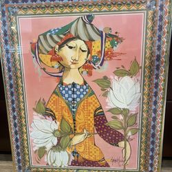 Bjørn Wiinblad Four Corners of the World East, Lady of the East (1970) Vintage