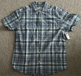 NWT Men's Old Navy Plaid Short-Sleeve Button-Down Shirt - Size L