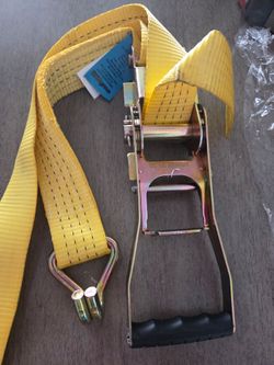 HD 2" x 26ft Commercial Cargo Ratcheting Safety Straps Yellow Amarres