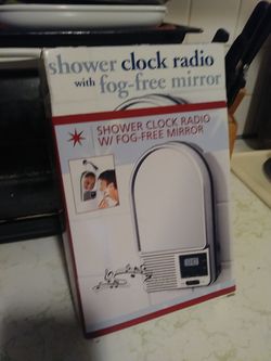Anti Fog shower mirror. With radio built in