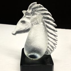Roble Art Glass Horse Head Sculpture 6.5” Mid Century Murano