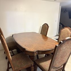 Elegant Solid Wood Dining Table Set