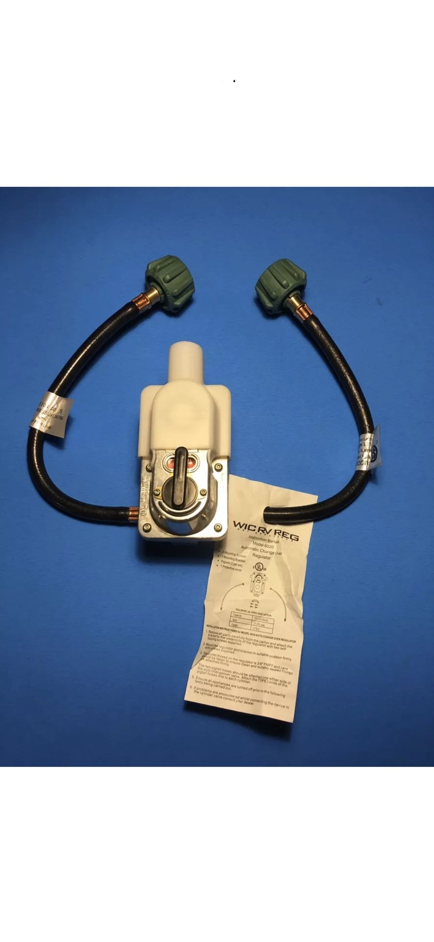 RV WINNTEC LP GAS REGULATOR MODEL 6020 AUTOMATIC CHANGEOVER 2 HOSES