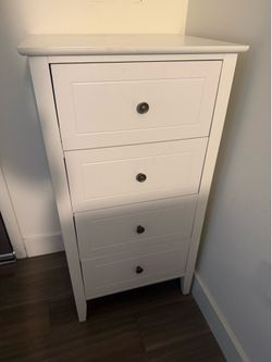 White four drawer wood Dresser