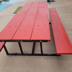 Lorena Red Picnic Table 8ft