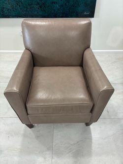 Taupe Leather Accent Chair