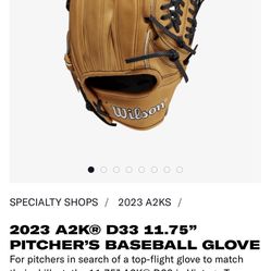 Baseball Glove Wilson A2k 11.75 New 