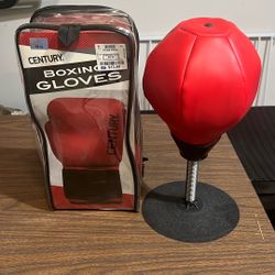 Boxing Gloves (New) + Punching Stand (Used)  Great Value Combo for Fitness or Training