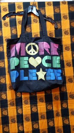 More peace please tote bag