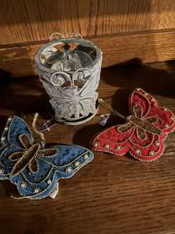 New Butterfly Candle Holder And Hanging Butterfly Beaded Accessories 