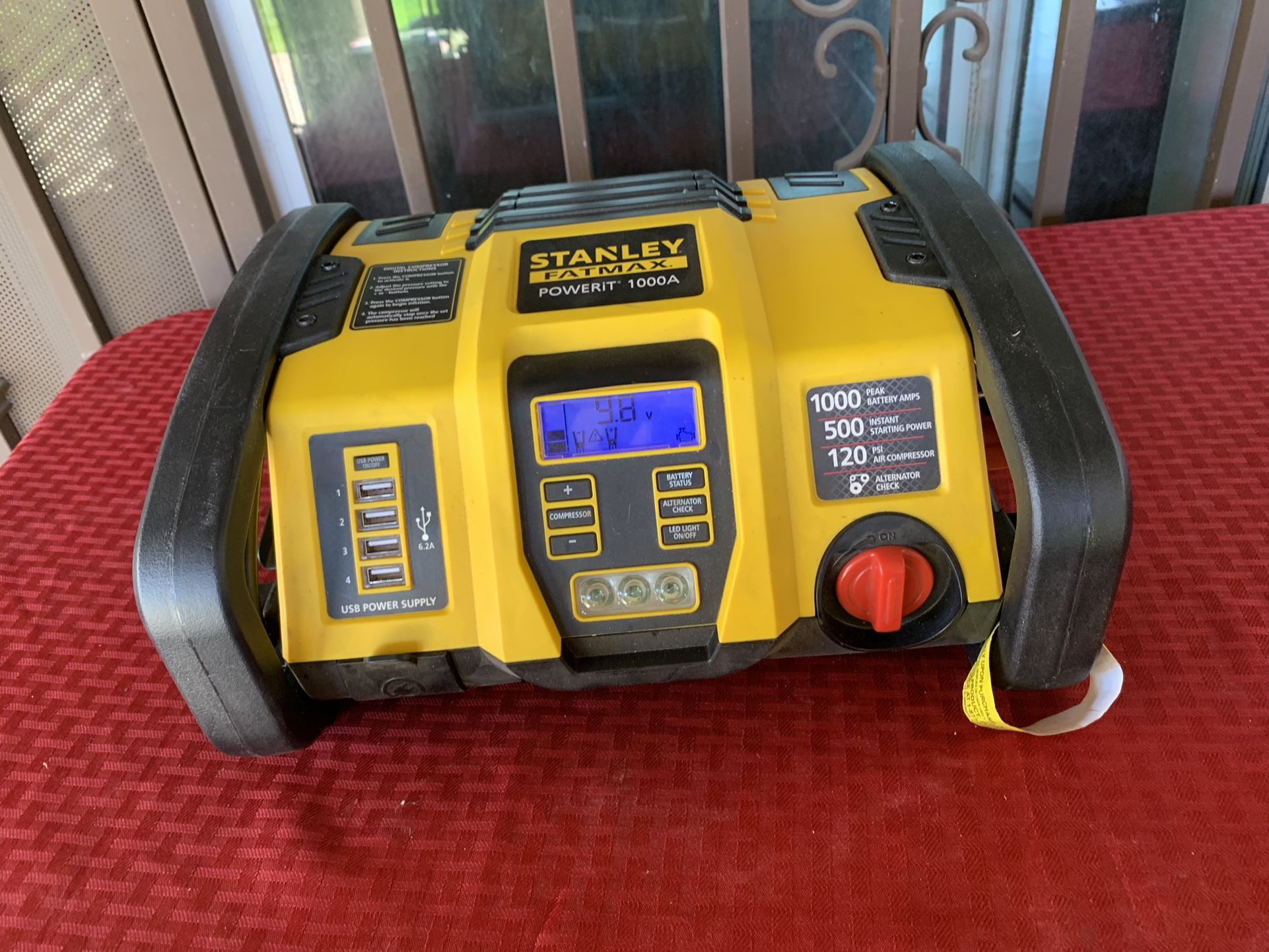 Stanley FatMax PowerIt 1000A 12V Jump Starter USB Charger Air Pump PP1DCS