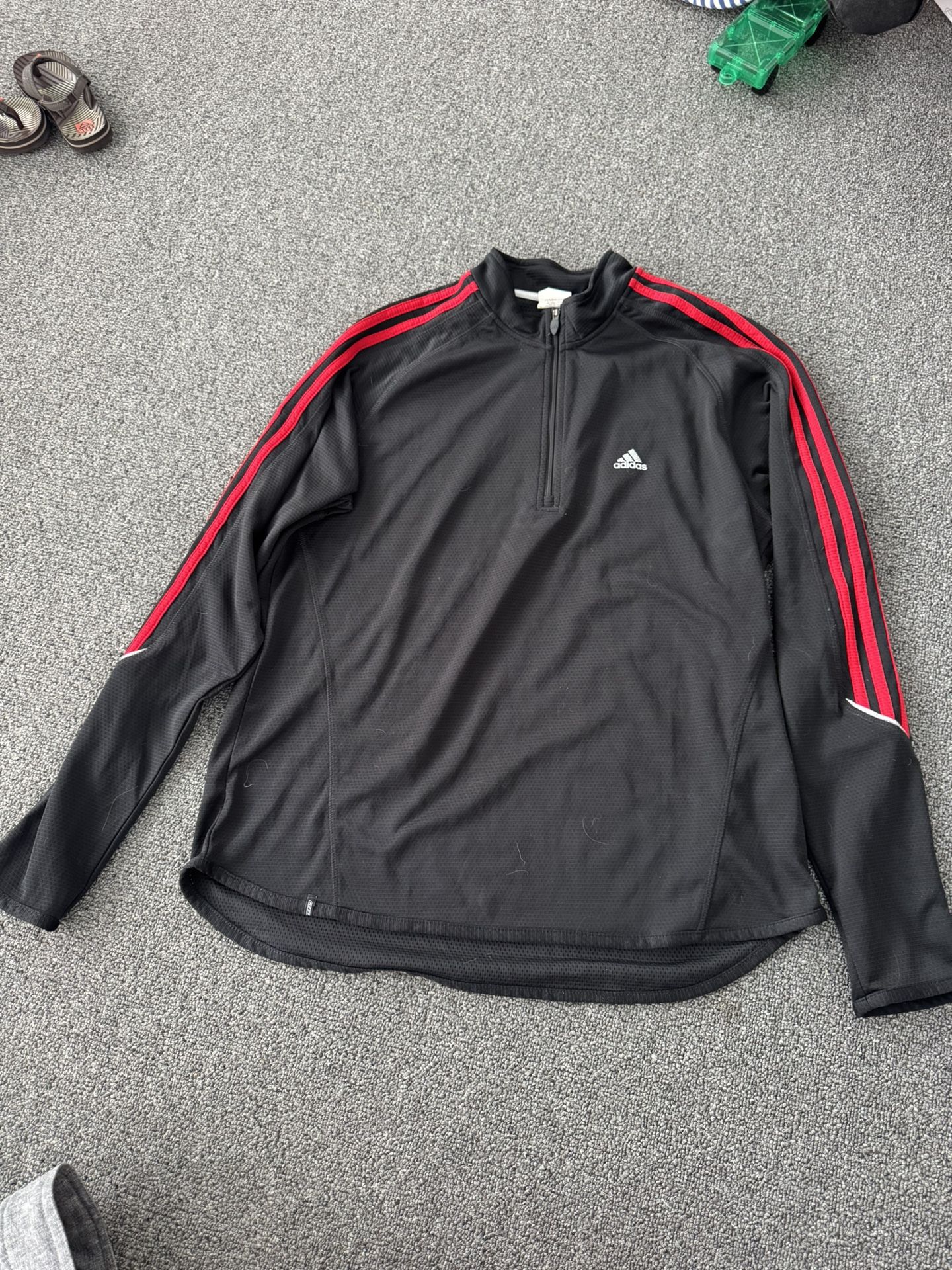 Adidas Womens Running Fleece 1/4 Zip Sweatshirt Jacket Sz L Clima