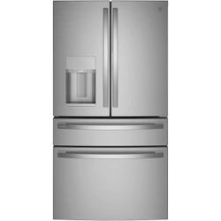 Four Door French Door Refrigerator in Stainless Steel with Hands-Free Autofill GE Profile  PXD22BYPFS