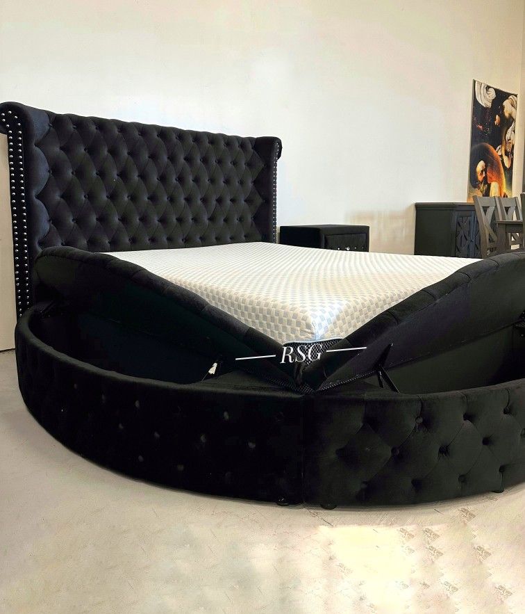 Round Shape Storage Bed Frame Queen/King Size Bed Extra Discount Code RSG 
🔥🔥 Mention OfferUp for this Special Price!!
