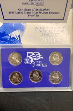 2005 S Proof (ultra shinny/mirror finish) State Quarter Set