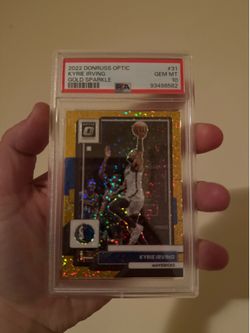 2022 Donruss optic gold sparkle numbered Kyrie Irving psa 10 basketball card