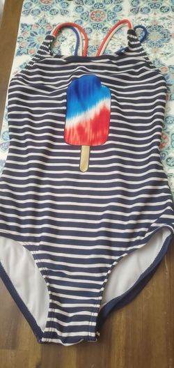 girls Cat & Jack swimsuit M (7/8)