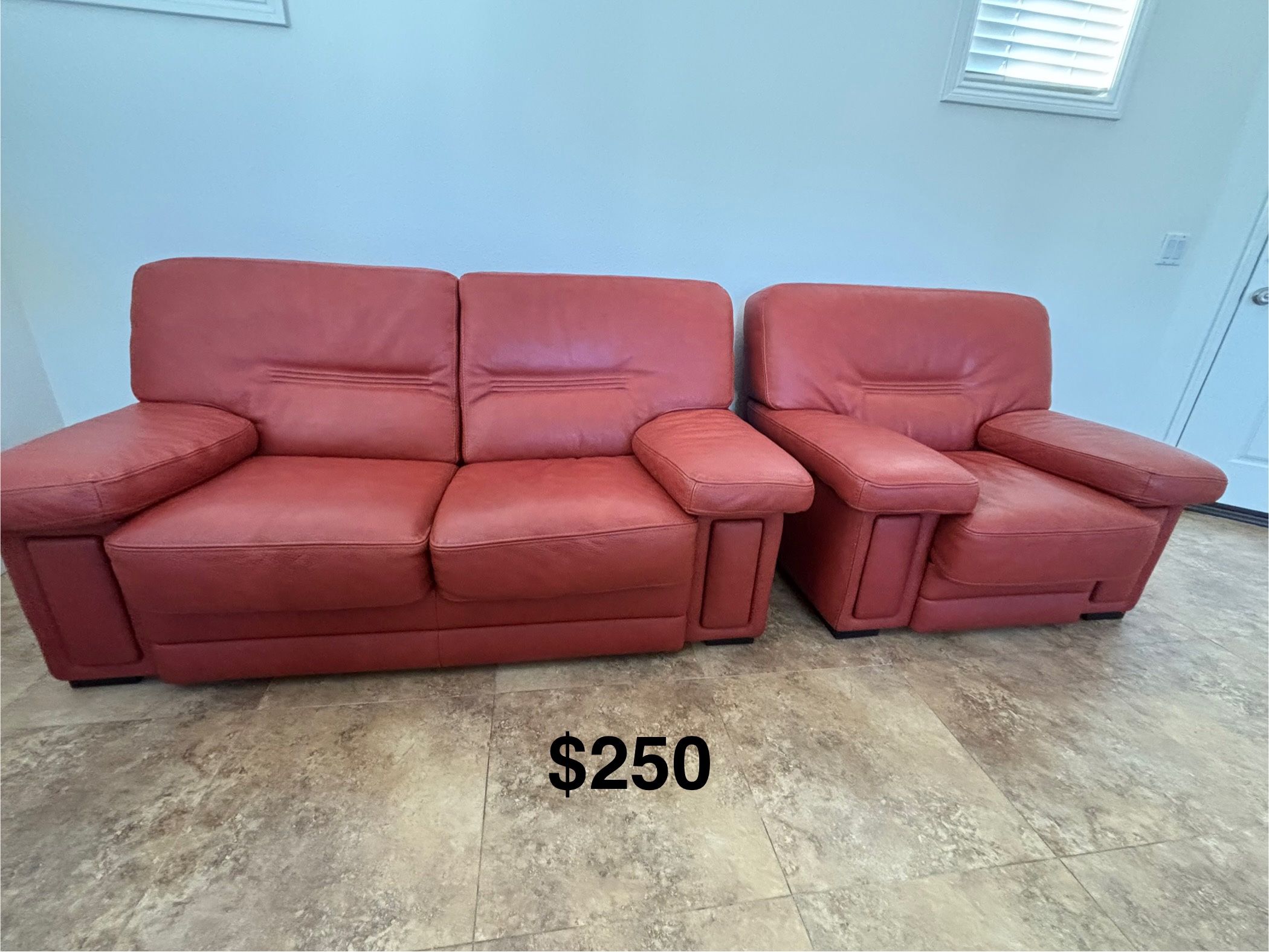 Leather Sofa/ Loveseat & Single Seat
