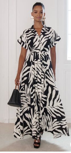 Black and white maxi dress