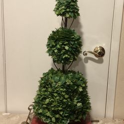 Unique Christmas Topiary On Metal Sled