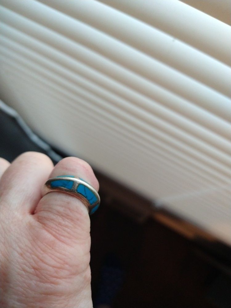 Sterling Silver & Turquoise Ring-- Size 5 or 5.75