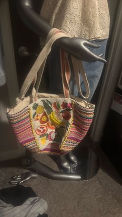 Embroidered Fruit Tote Bag