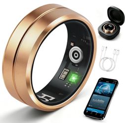 Smart Ring for Women Men, All-New Matte Scratch-Resistant Design, Health & Fitness Tracker for Heart Rate, Blood Oxygen, Stress, Sleep and Steps, IP68